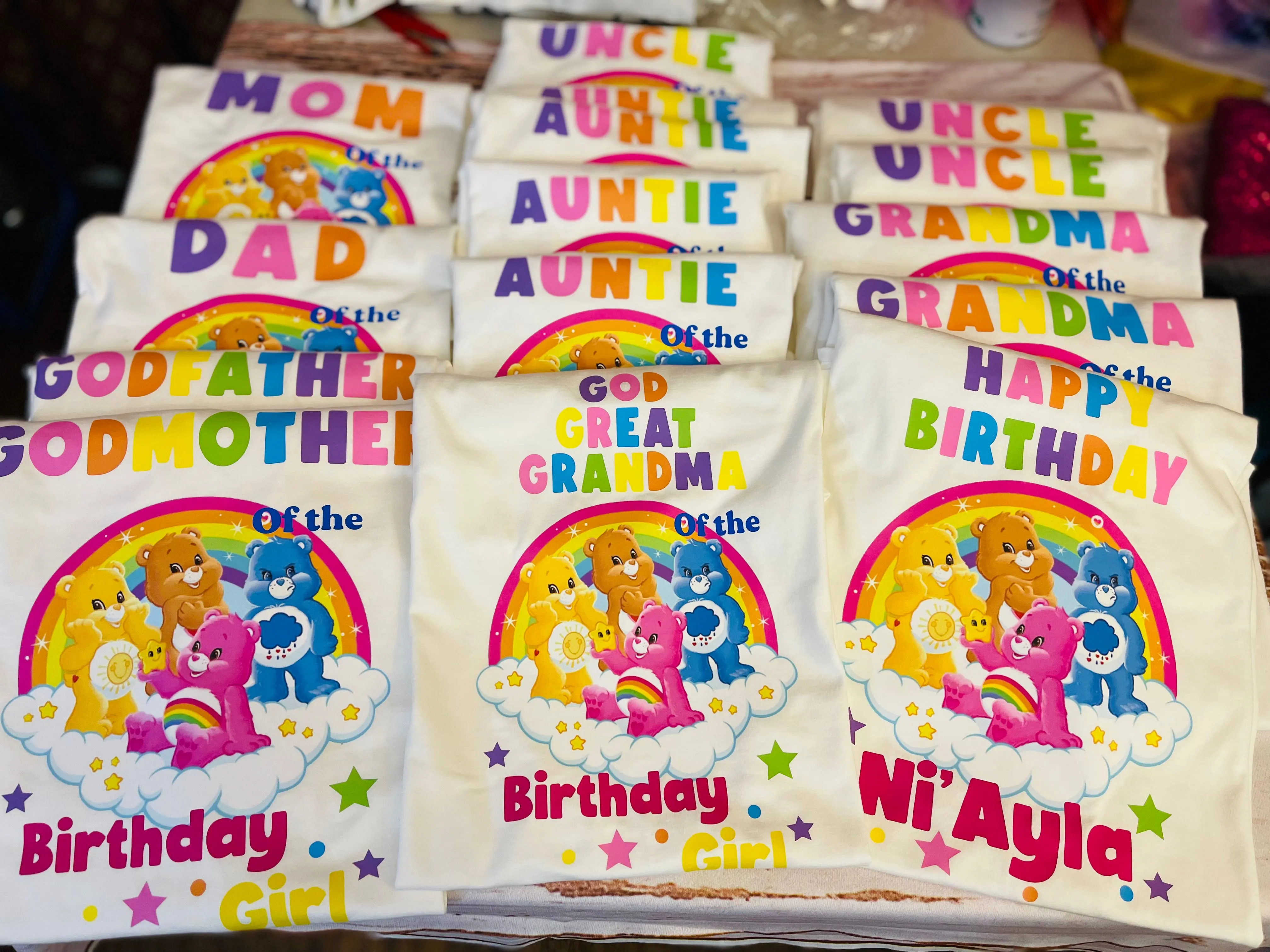 CareBear family birthday shirts