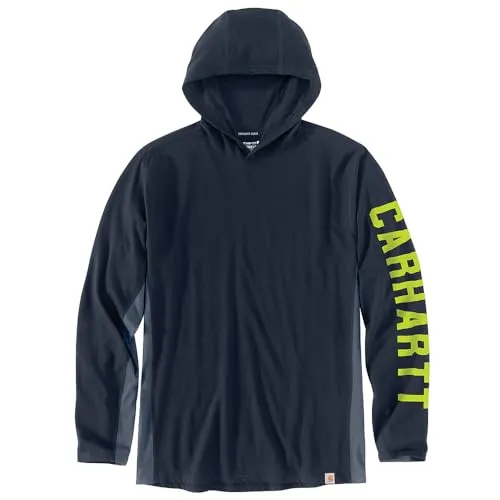 Carhartt 106654 Men's Force Relaxed Fit Midweight Long-Sleeve Logo Graphic Hooded T-Shirt