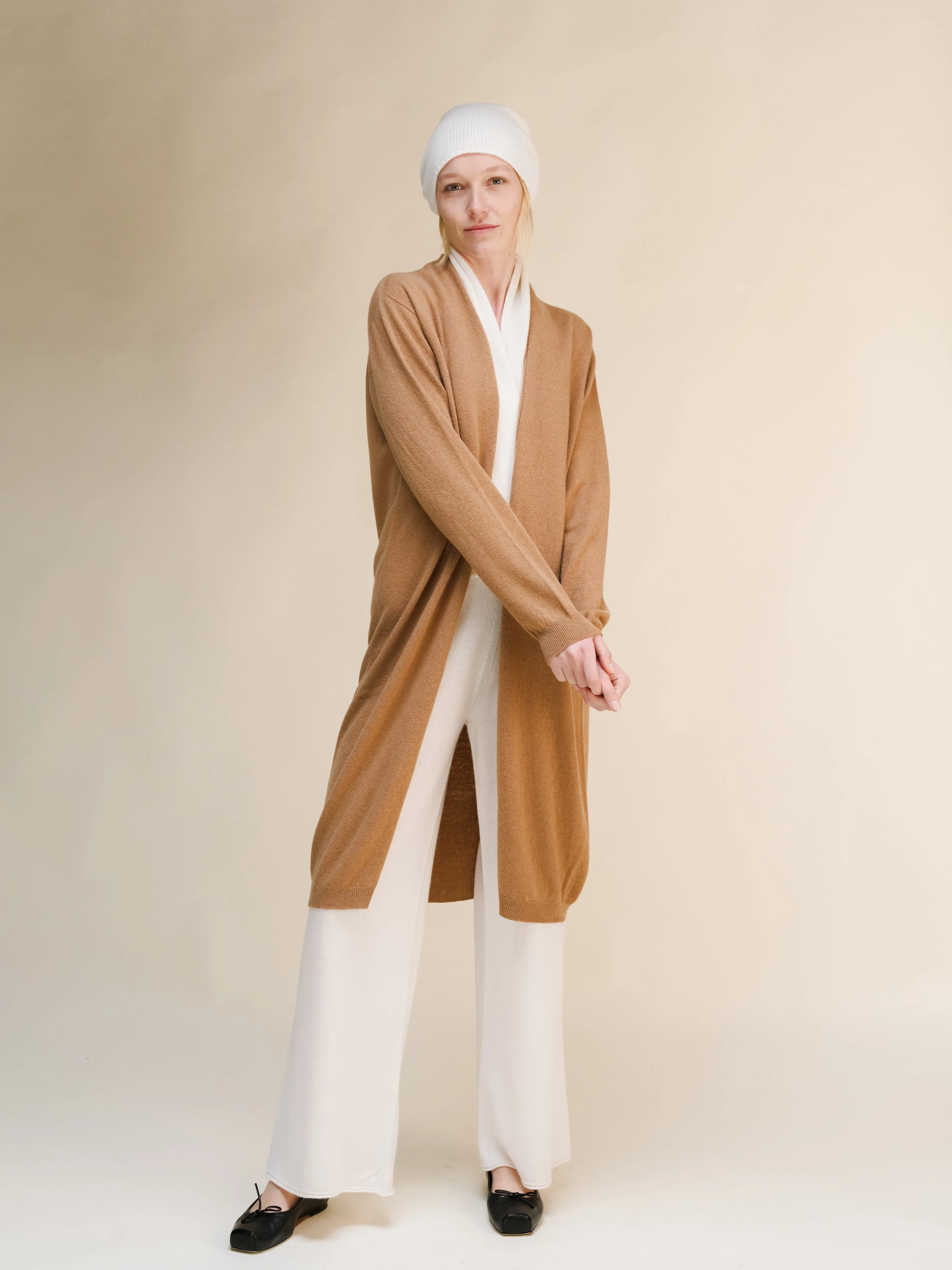 Cashmere Mix Superfine Long Cardigan (3D-Knit)