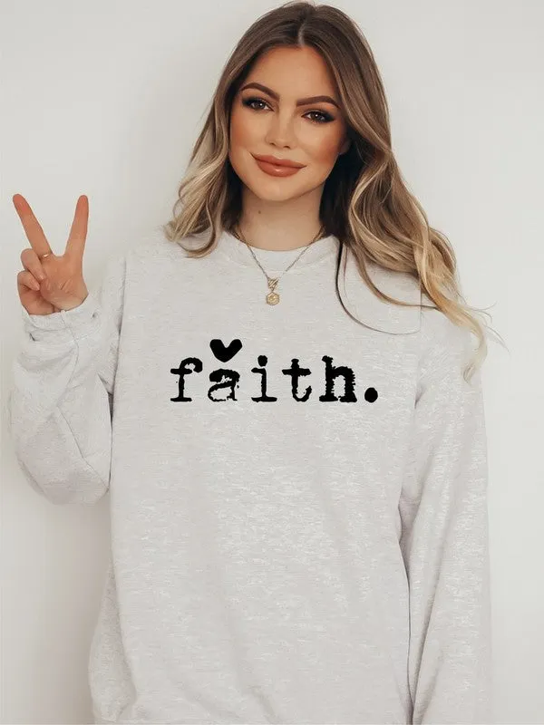 Faith Heart Cozy Graphic Sweatshirt