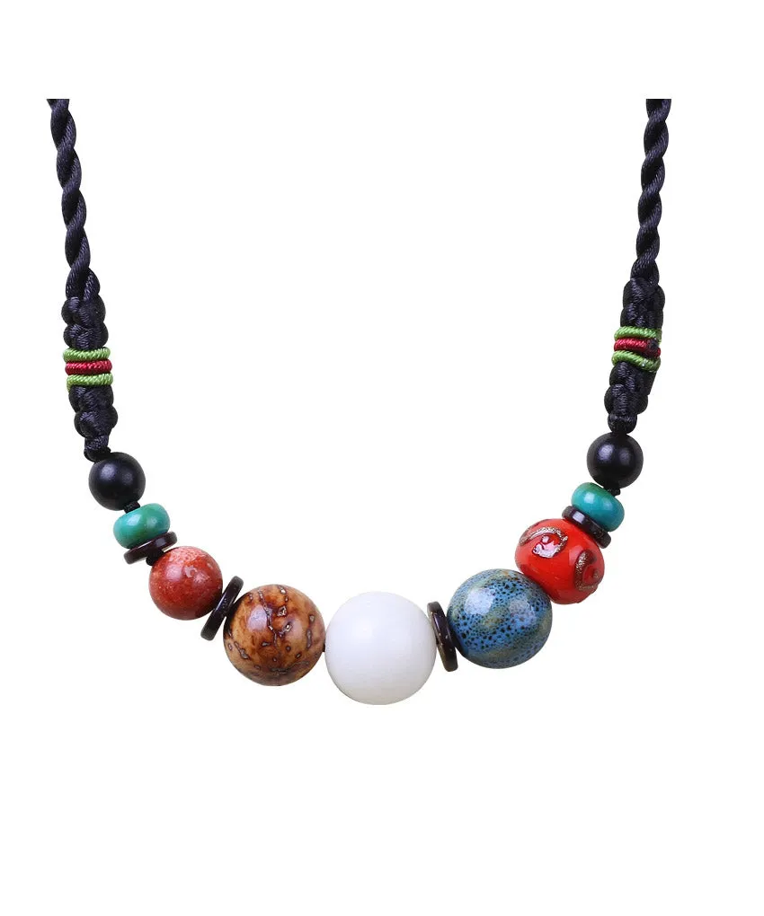 Fashion Pearl Coloured Glaze Cozy Necklace