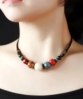 Fashion Pearl Coloured Glaze Cozy Necklace