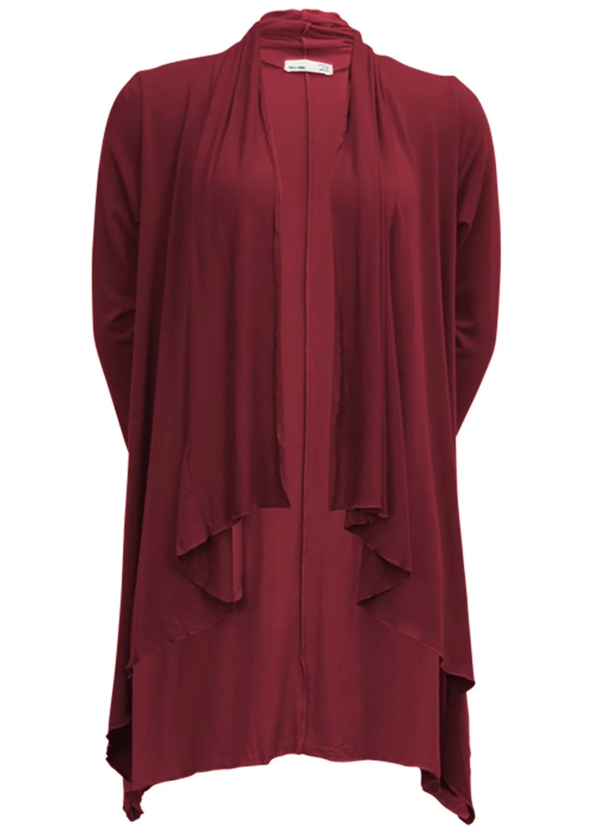 Irregular Hem Stretch Cardi Maroon