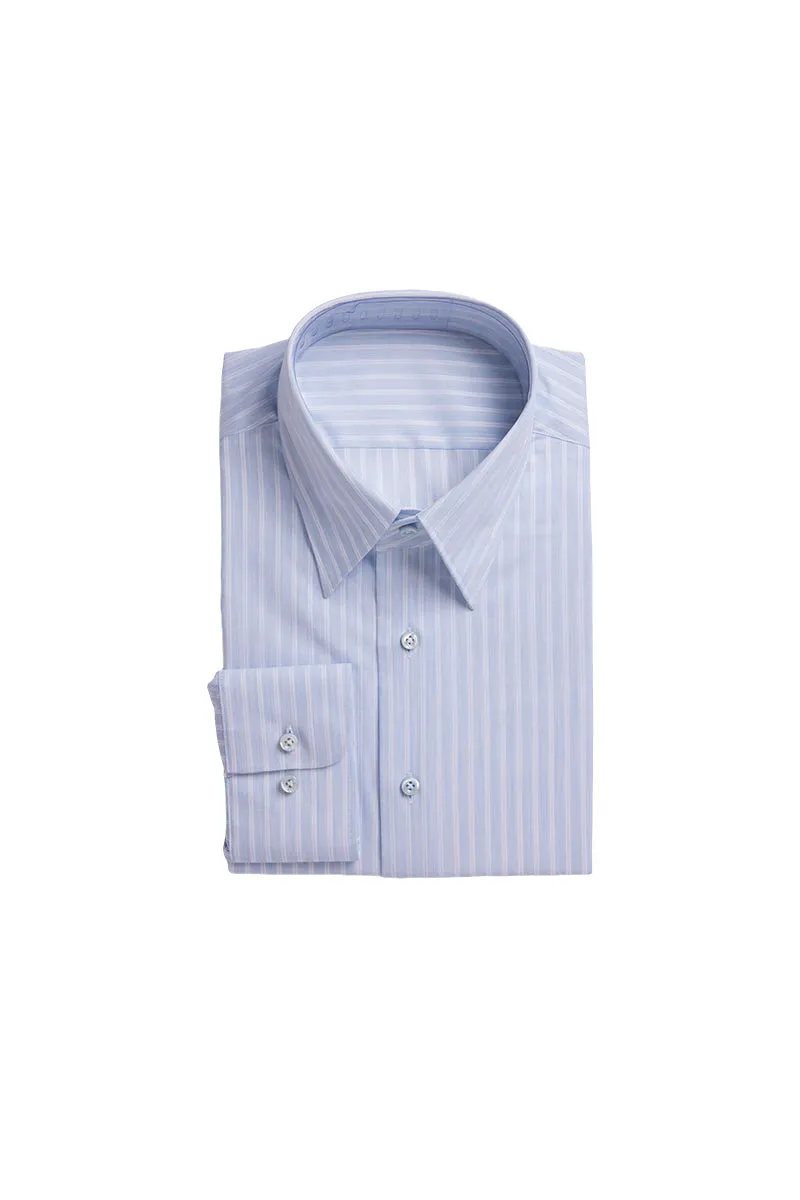 Light Blue Striped Office Shirt - SH005