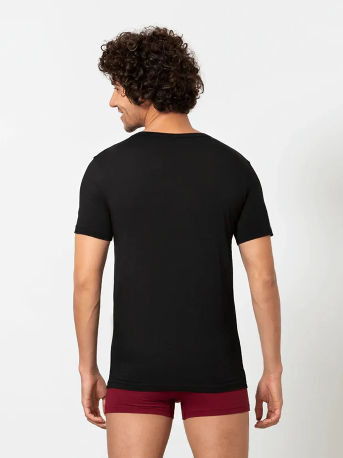 Luxury Modal Crew Neck Tee - Black