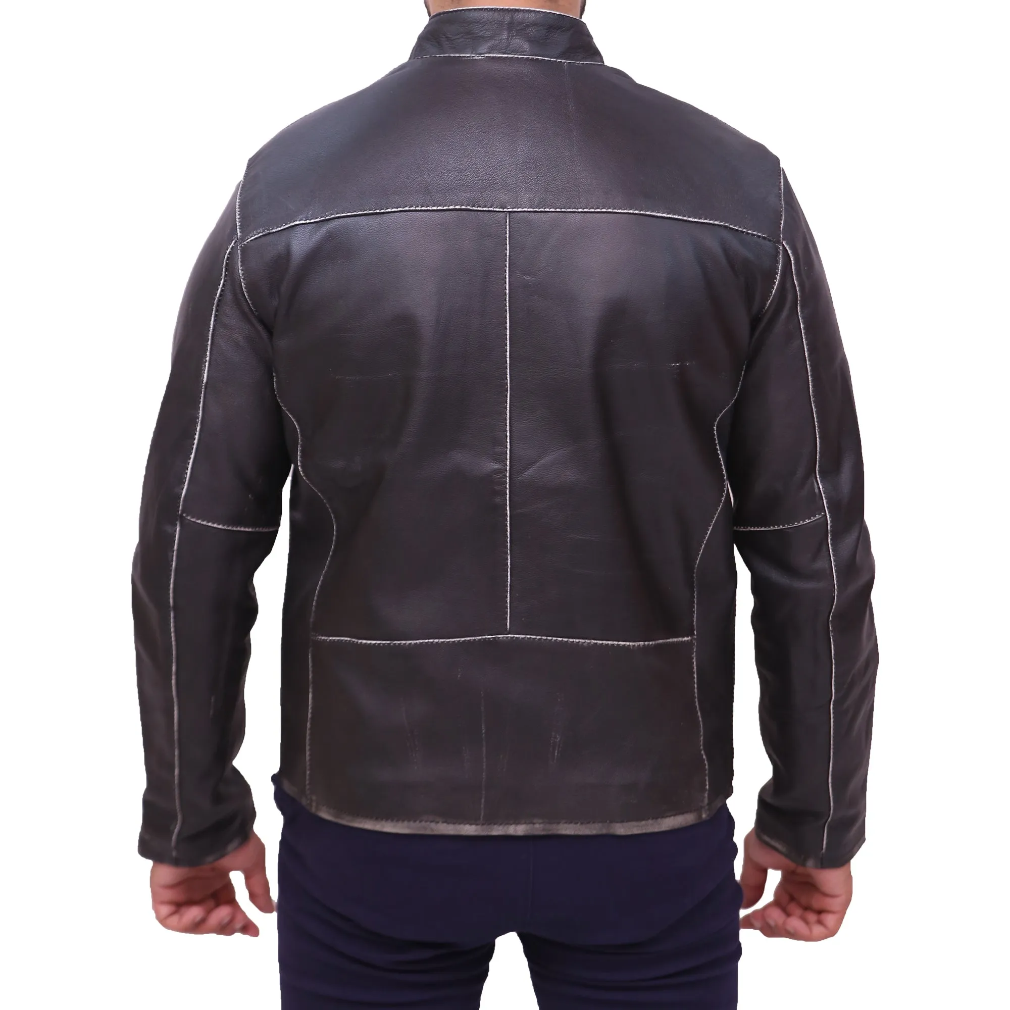 Men's Fashion Stylish Slim Fit Genuine Lambskin Leather Jacket