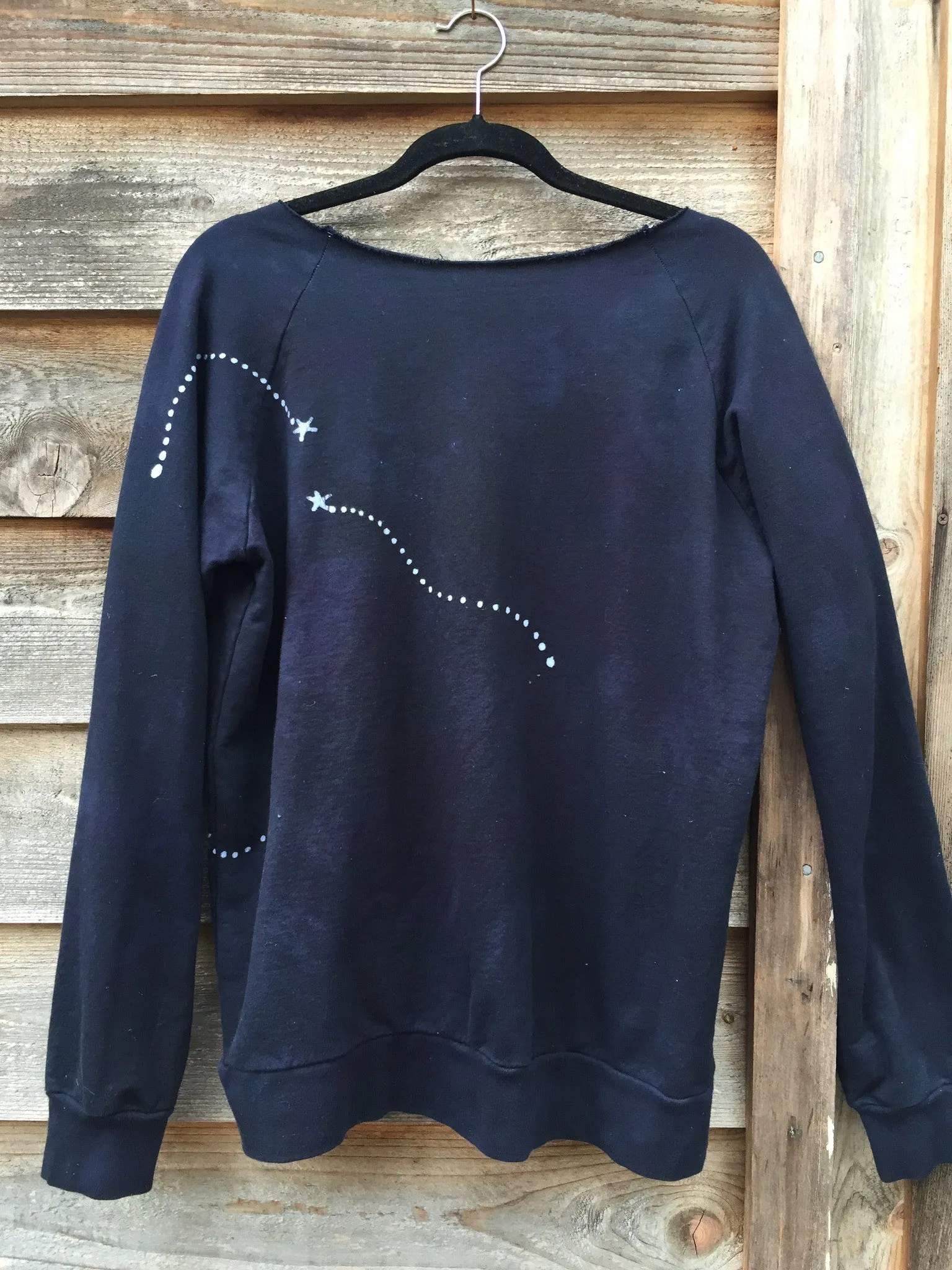 Navy Blue Moon Long Sleeve Batik Cozy Shirt