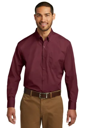 Port Authority Long Sleeve Carefree Poplin Shirt. W100