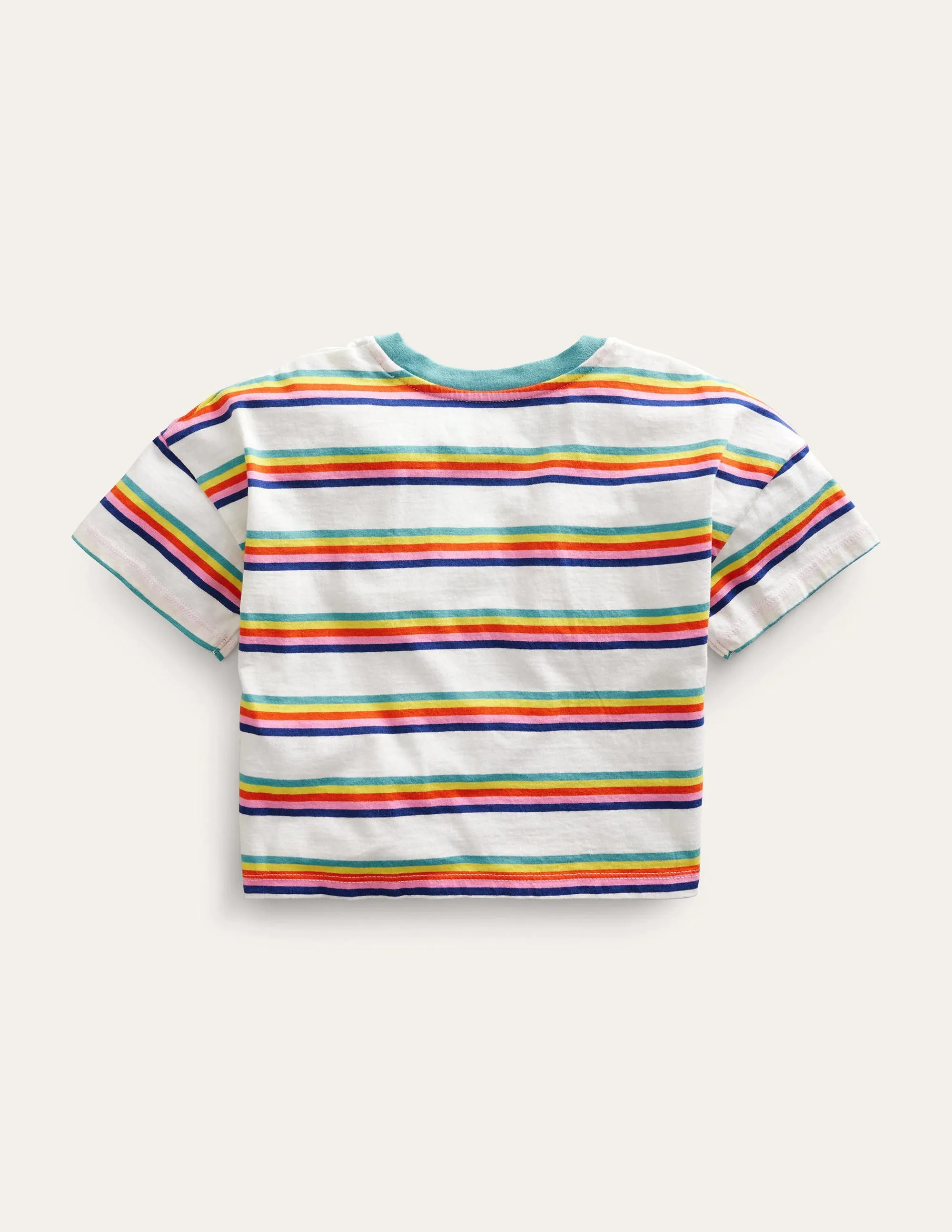 Relaxed T-shirt-Rainbow Spaced Stripe