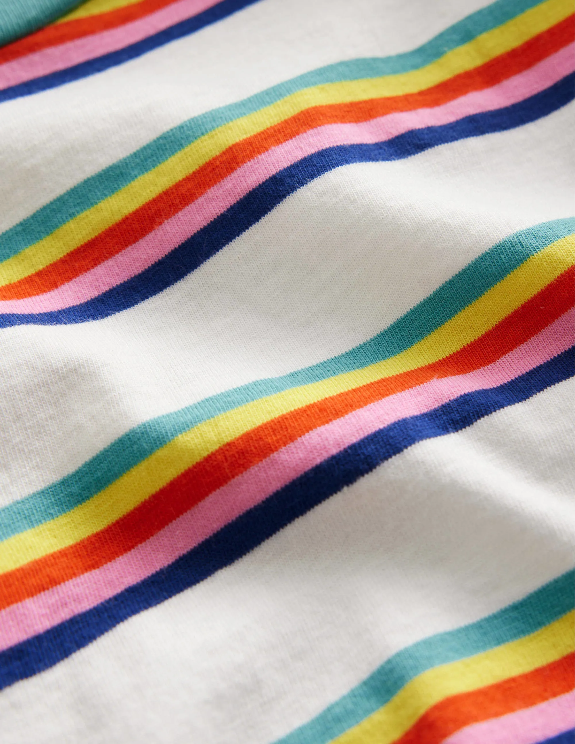 Relaxed T-shirt-Rainbow Spaced Stripe