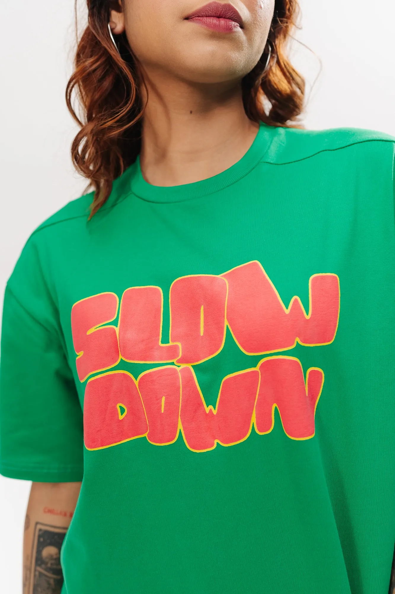 Slow Down Green Tees