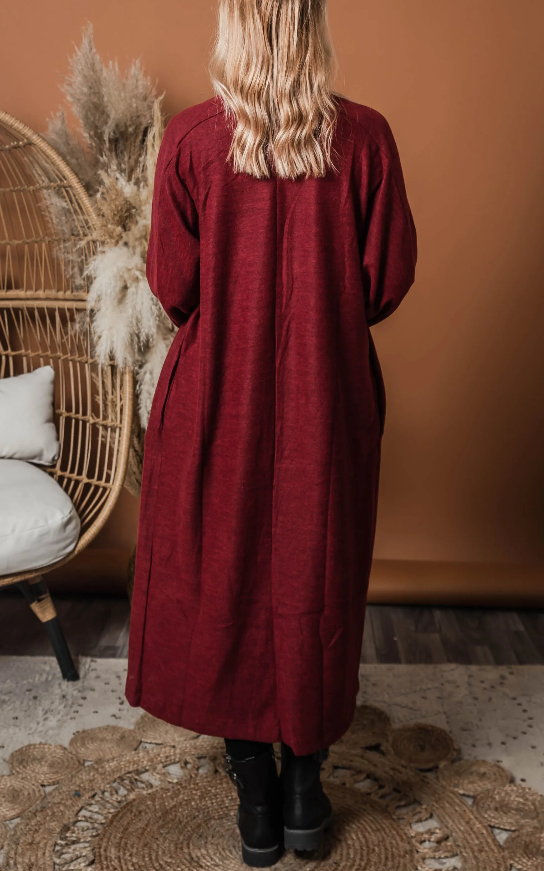 Soft Brushed Burgundy Duster Cardigan - Final Sale