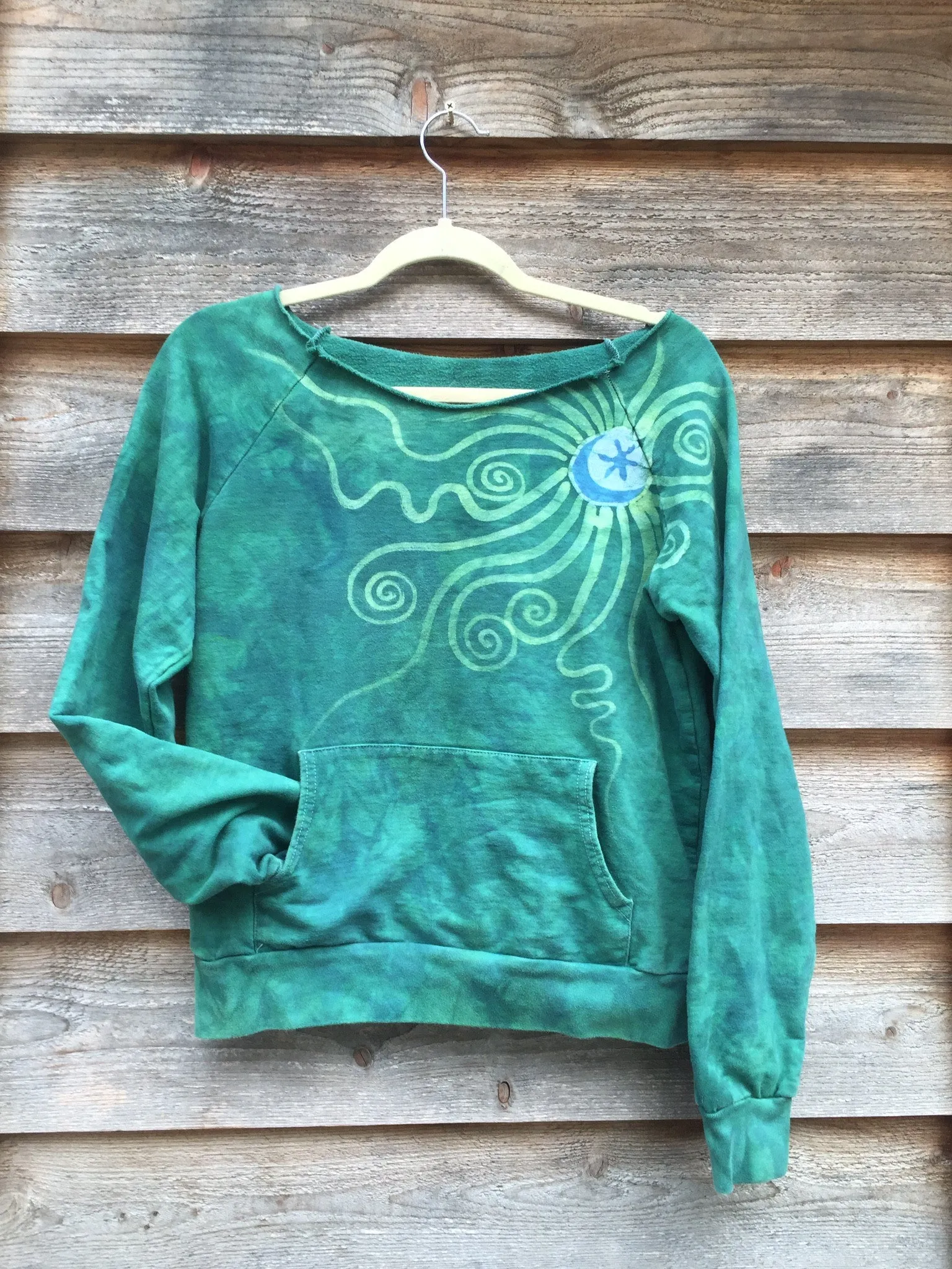 Teal Moon Long Sleeve Batik Cozy Shirt