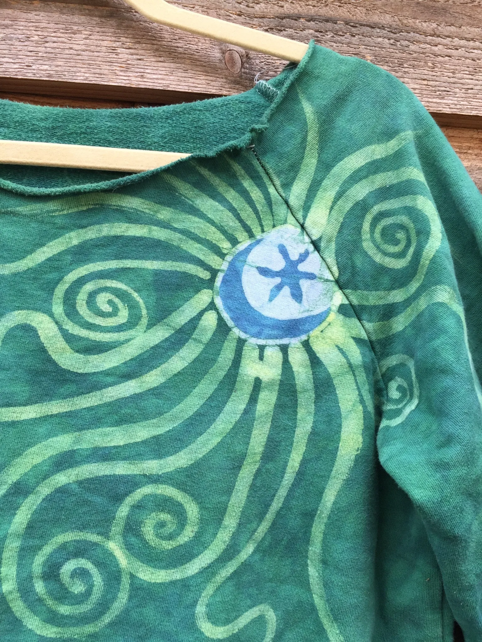 Teal Moon Long Sleeve Batik Cozy Shirt