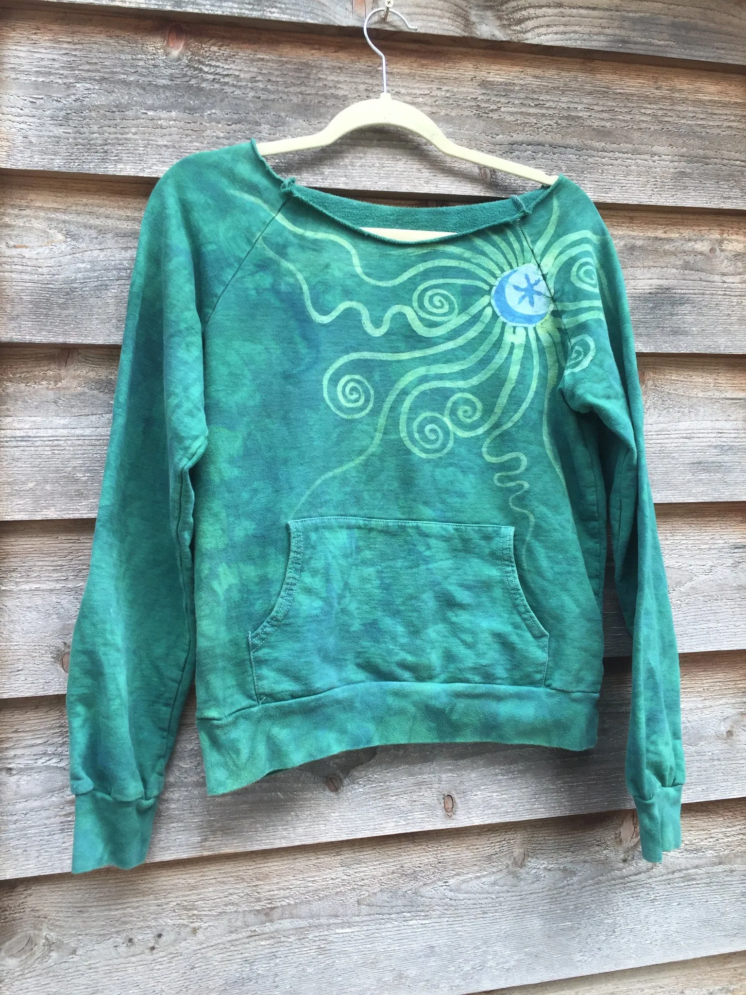 Teal Moon Long Sleeve Batik Cozy Shirt