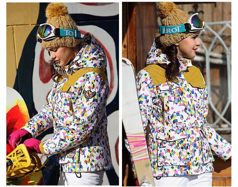 TOREAD Print Colorful Dot Stylish Ski Jacket