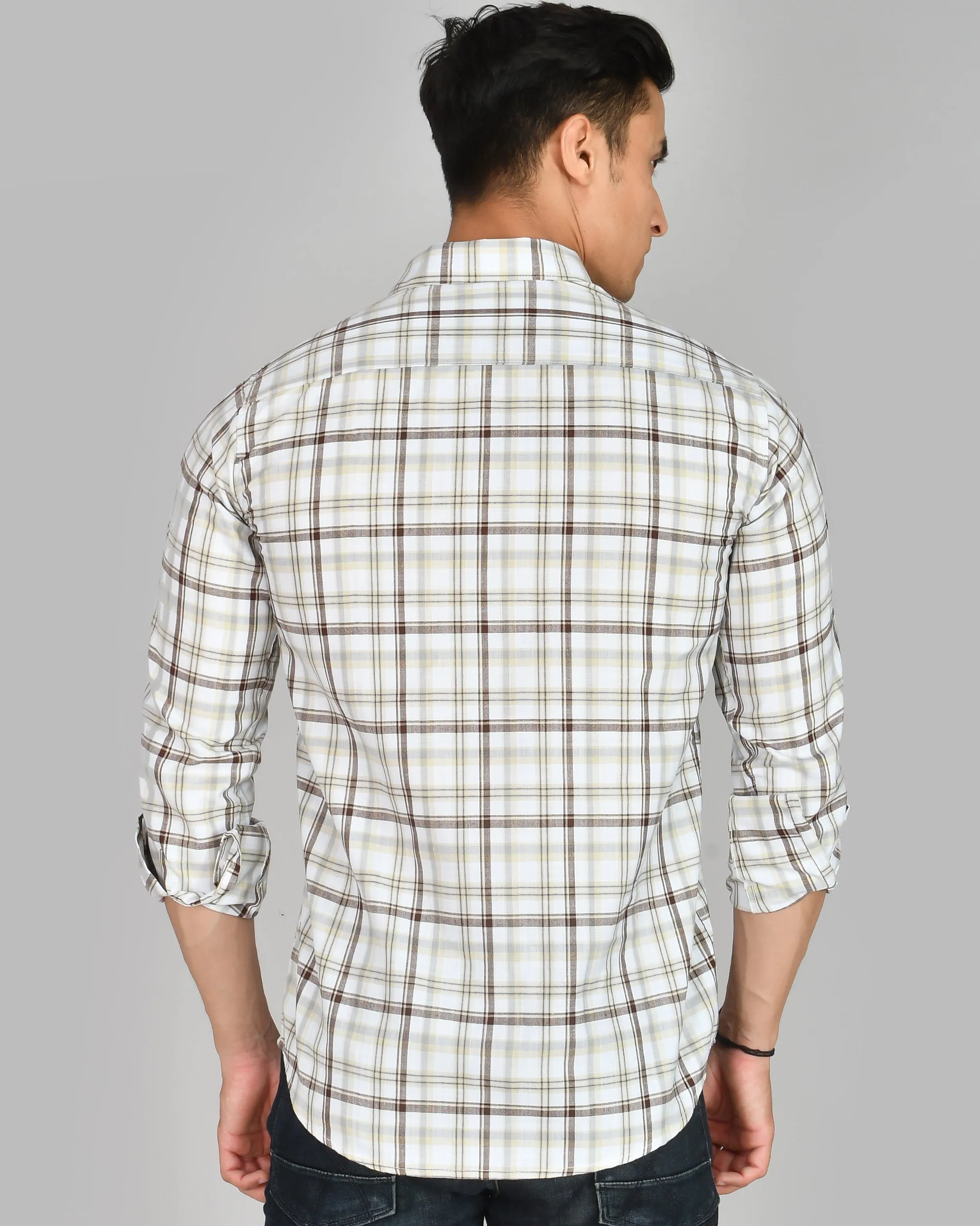 White Check Premium Cotton Men’s Shirt